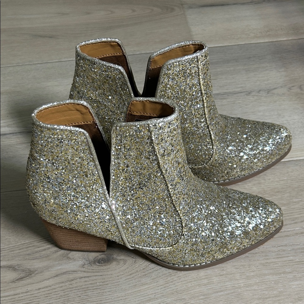 Not Rated Sparkling Gold Ankle Booties